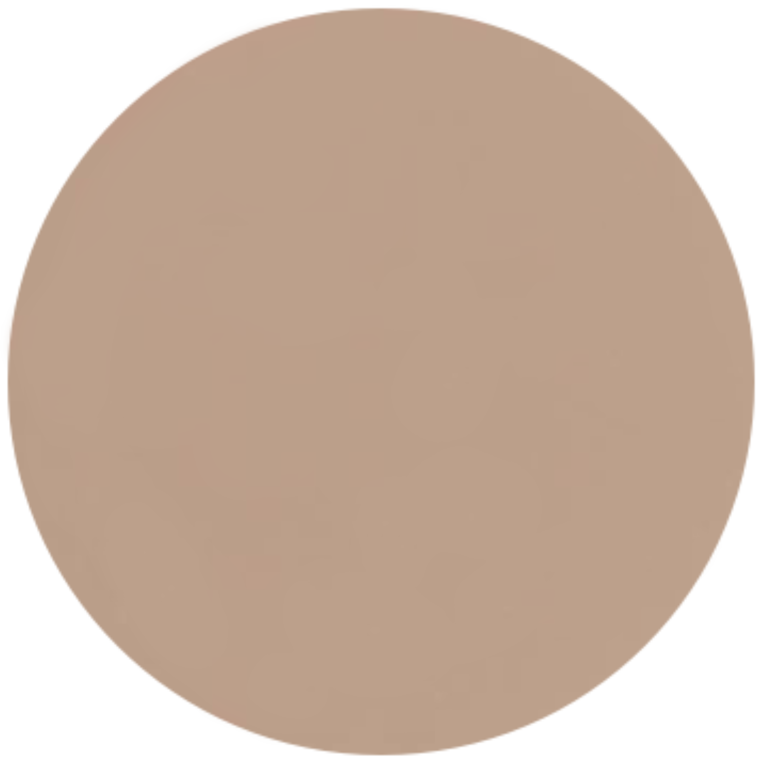 A circular close-up sample of a smooth, solid light brown masonry finish. The surface has a clean, matte appearance with a fine-grained, uniform texture in a neutral slate or charcoal tone.