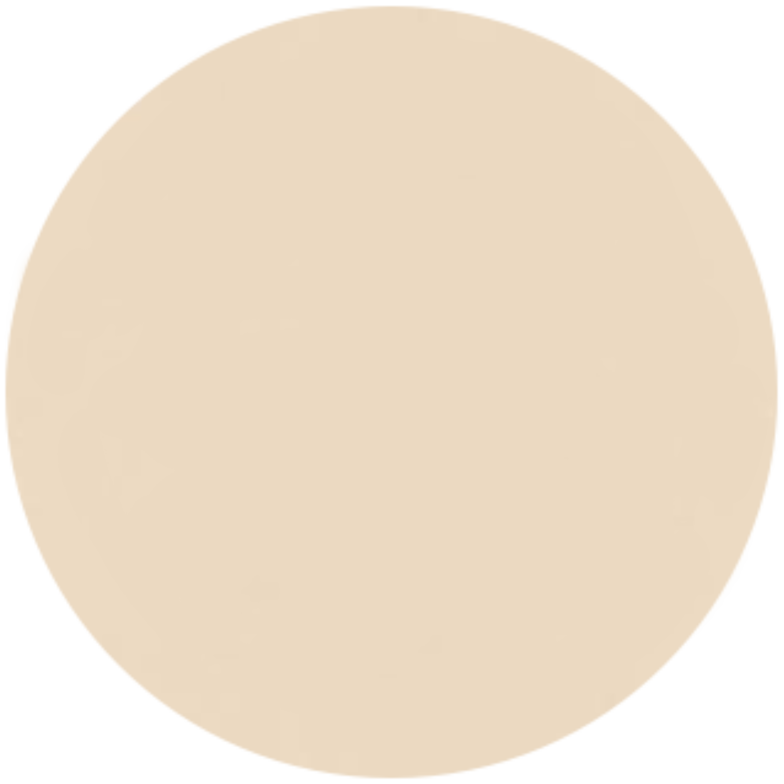 A circular close-up sample of a smooth, solid light peach masonry finish. The surface has a clean, matte appearance with a fine-grained, uniform texture in a neutral slate or charcoal tone.